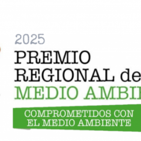 Texto del premio con árbol de colores (logo del premio)
