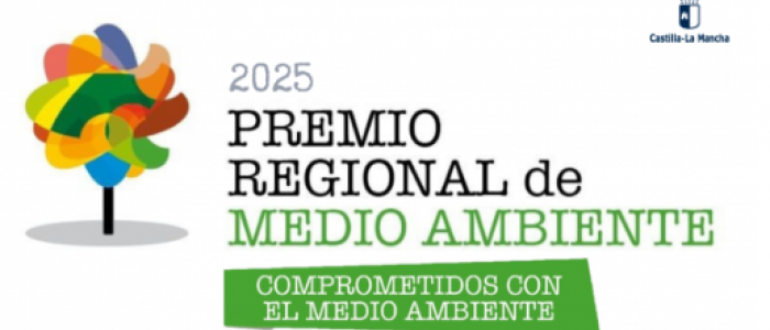 Texto del premio con árbol de colores (logo del premio)